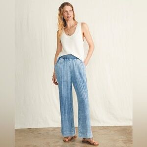 Faherty dream cotton Striped pull on Pants nwt